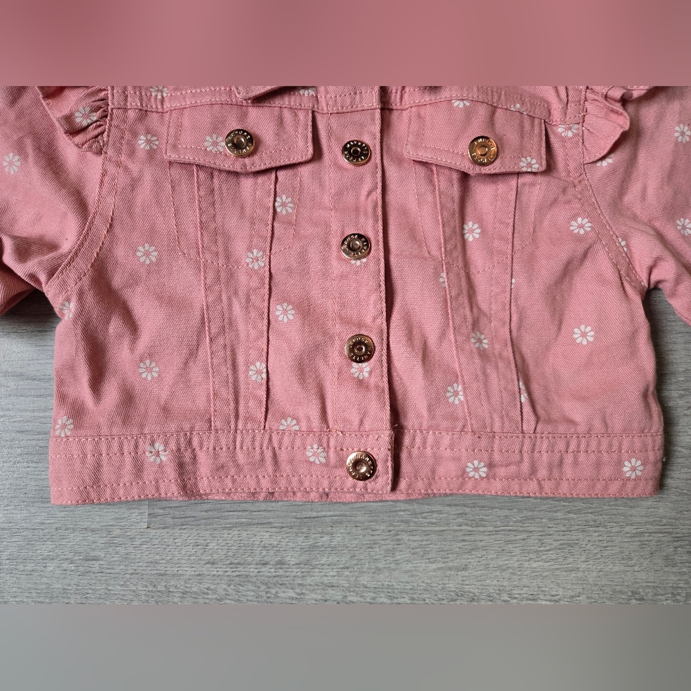 Nanette Lepore Girls Pink Jean Jacket - Picture 3 of 10